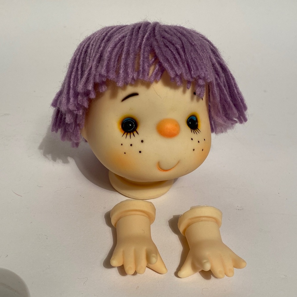 VINTAGE Purple Haired Dead Stock STRAWBERRY SHORTCAKE Doll Head for Doll Making